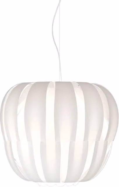 Sospensione 2 Luci Bianco in Metallo Cromato Cm. 60 x 54h
