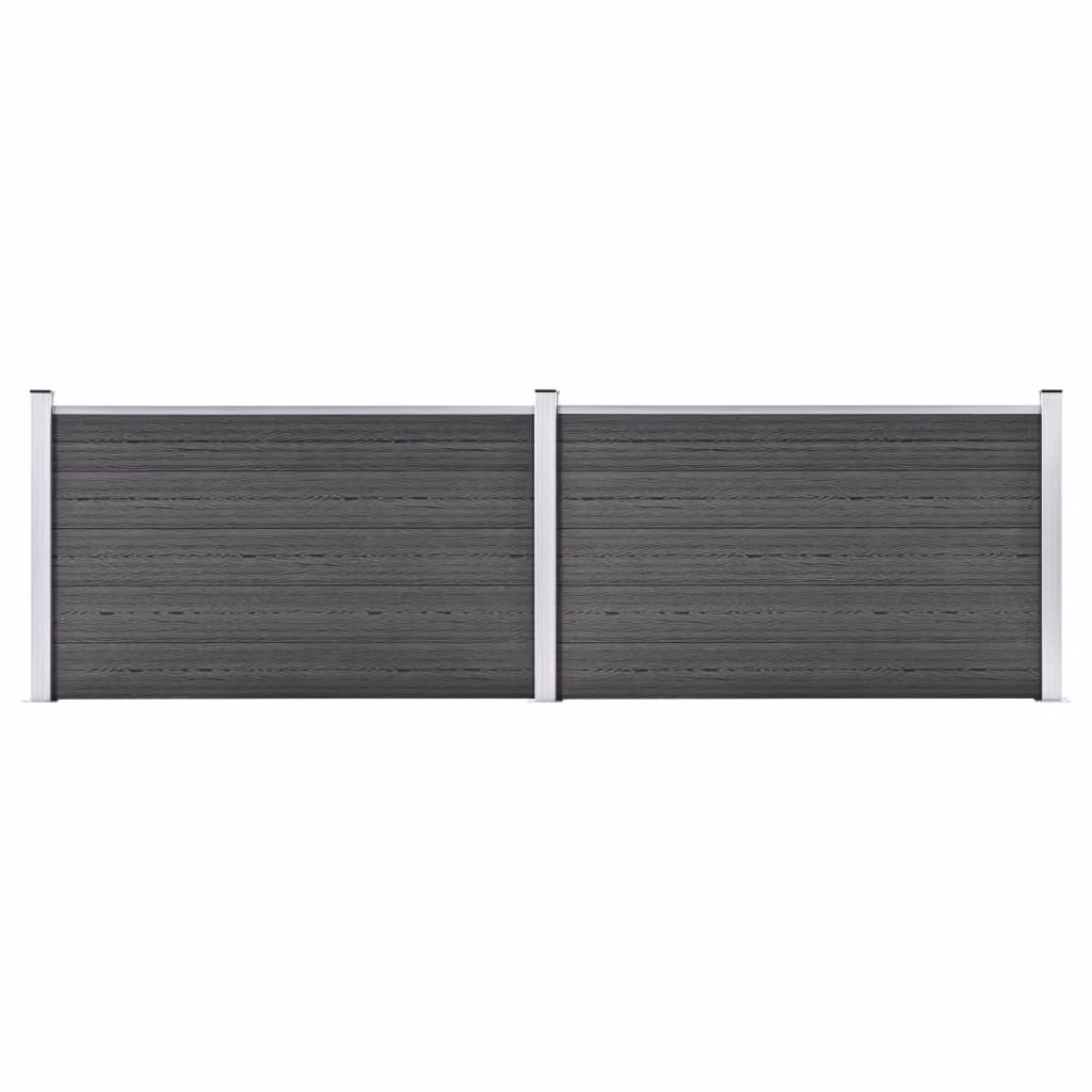 Maison Exclusive - Set di elementi per recinzione in WPC 353x105 cm, nero