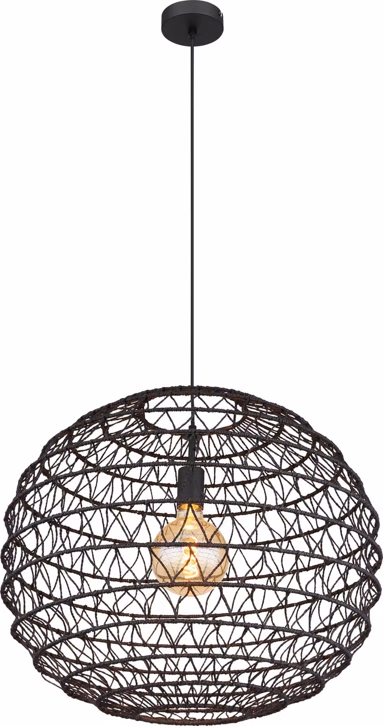 Globo Lighting lampada a sospensione in metallo nero opaco, 1x E27
