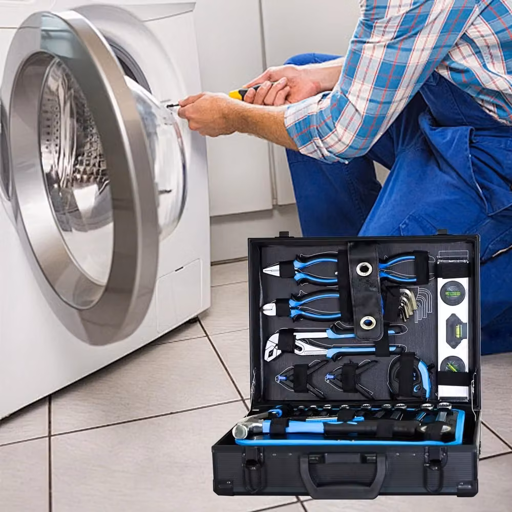 Cassetta degli attrezzi combinata C MINIMAL Set 247 pezzi per manutenzione domestica e meccanica, blu e argento – 2