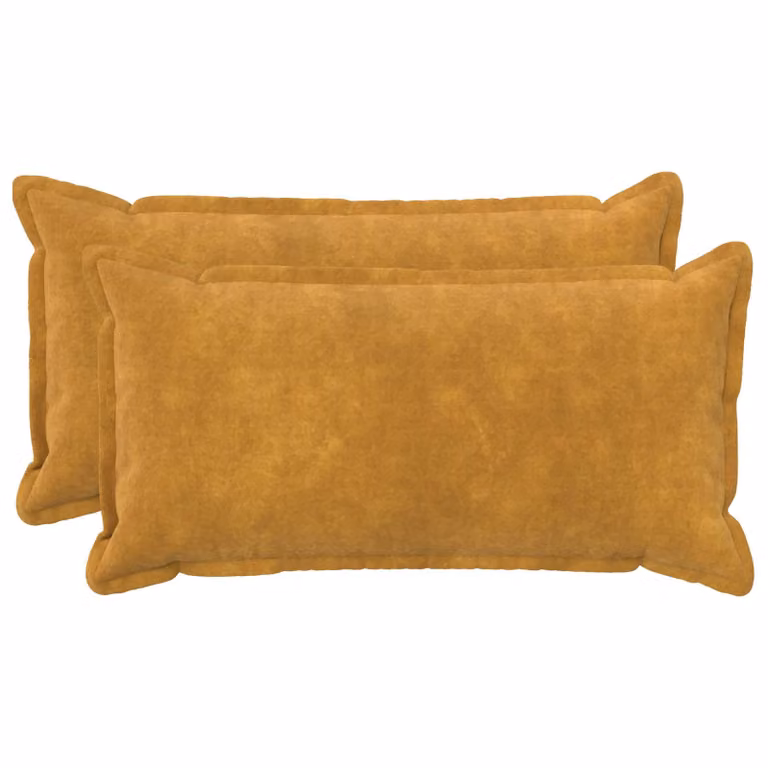 vidaXL Cuscino con cuscino HOUTEN 2 pz Giallo Fleece in microfibra