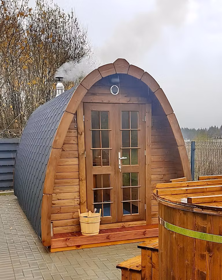 Sauna Holz Außensauna Gartensauna Saunas Finnische Ofen Saunahaus 240x590cm