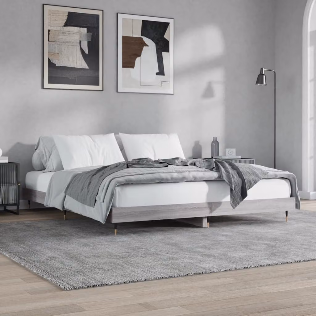 The Living Store Giroletto grigio Sonoma 120x200 cm in materiale ligneo