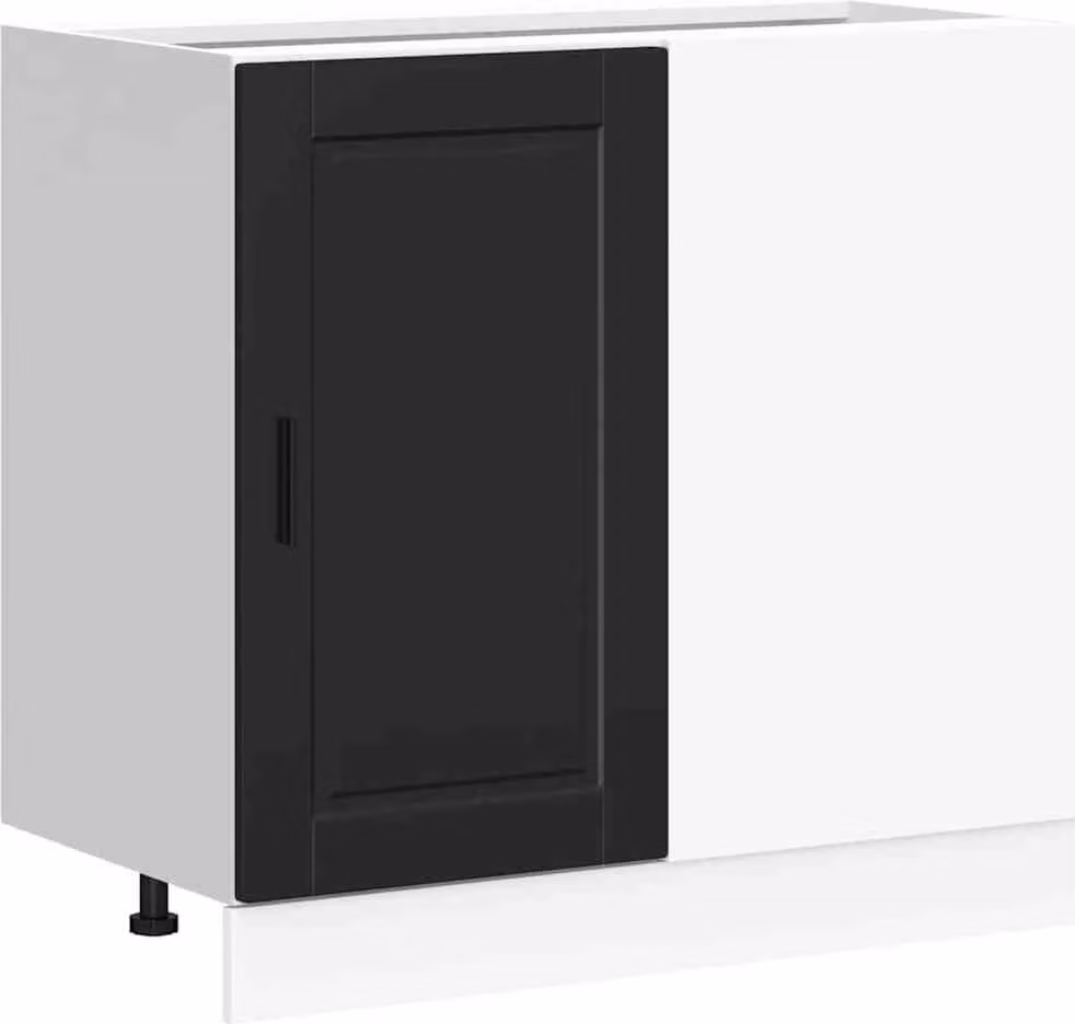 Mobiletto da cucina "Porto" nero in legno ingegnerizzato