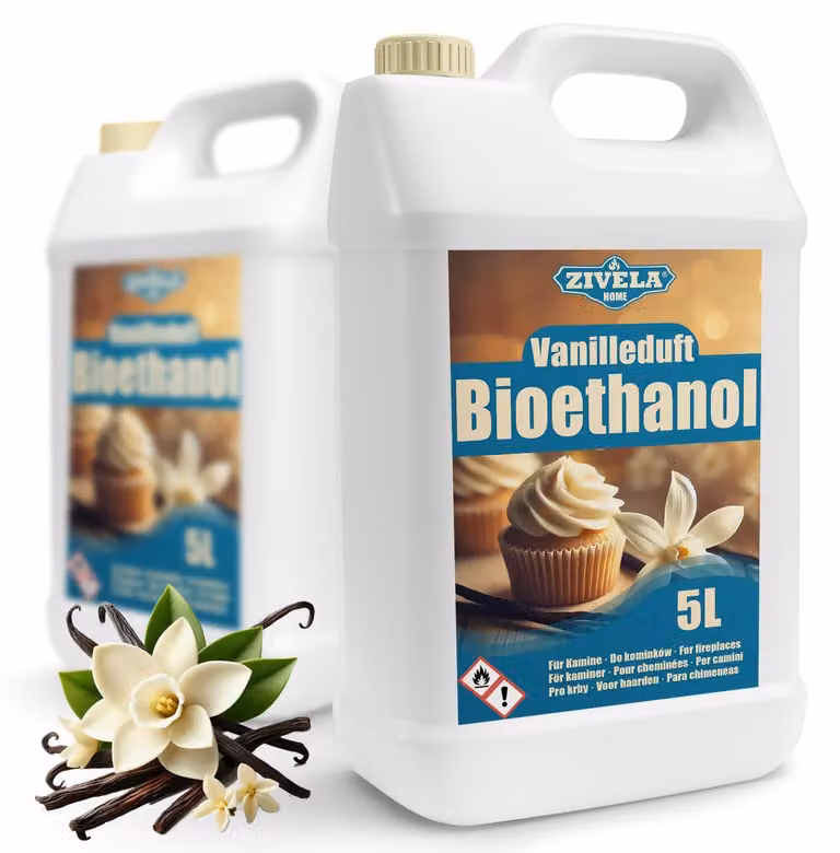 Solidchoice - Bioetanolo 96,6% per camini aperti, 10 litri, profumato alla vaniglia