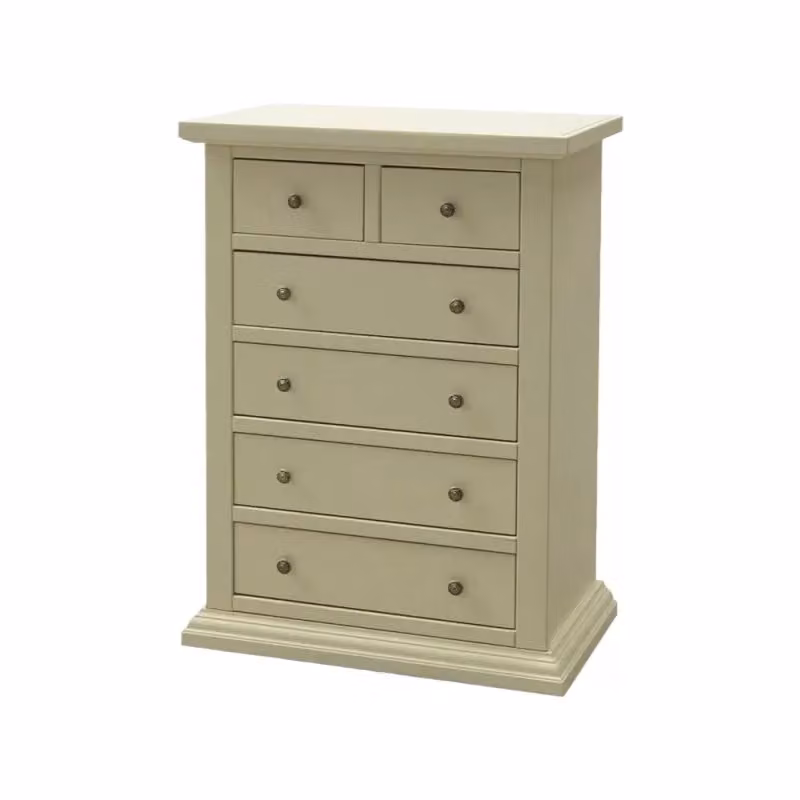 Cassettiera con 6 cassetti in legno stile shabby chic color avorio Mobili 2G L/P/H: 62 x 37 x 93 cm – 1