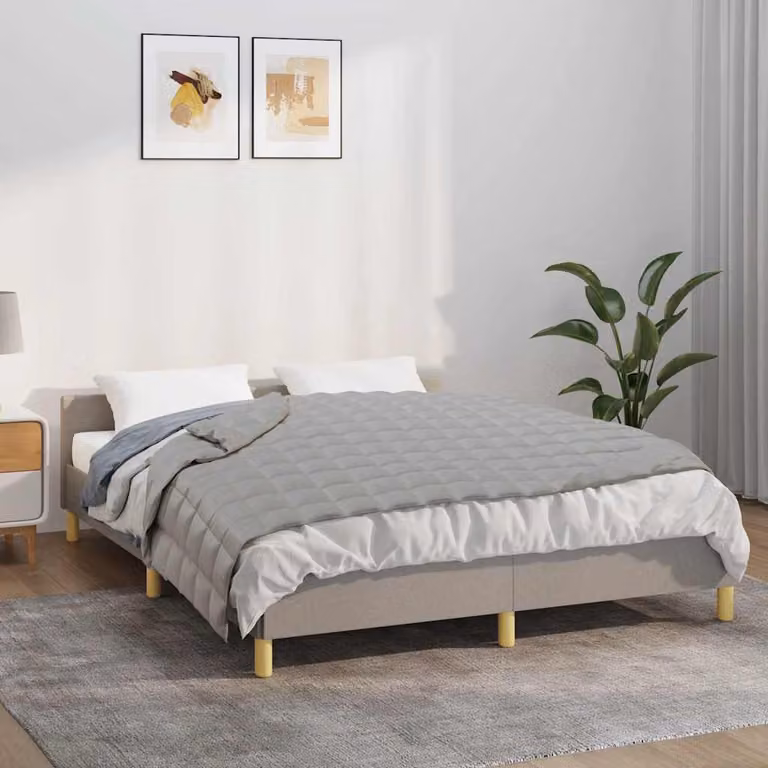 Coperta Ponderata vidaXL Grigia in Microfibra e Cotone, L 120 cm x P 180 cm, 9 kg