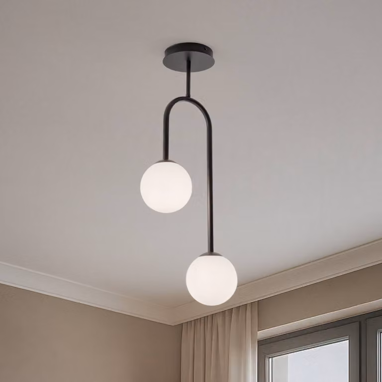 Plafoniera soffitto Atria EMIBIG LIGHTING, dimmerabile, Nero, Soggiorno / Sala da pranzo, Metallo, Plafoniera