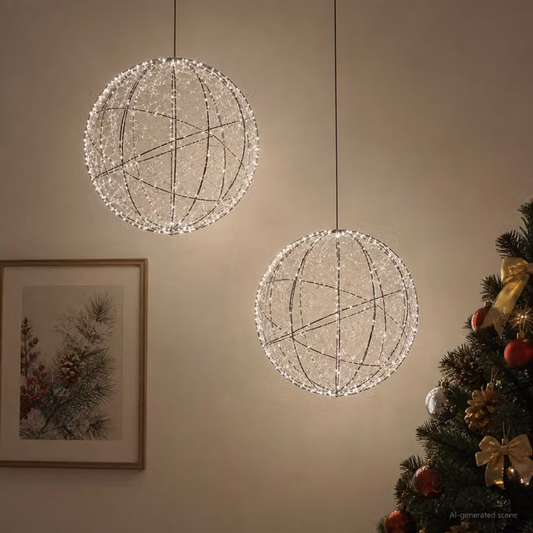 vidaXL Luce a punta di Natale 2 pz 1000 LED Bianco freddo Ø 40 x 42 cm