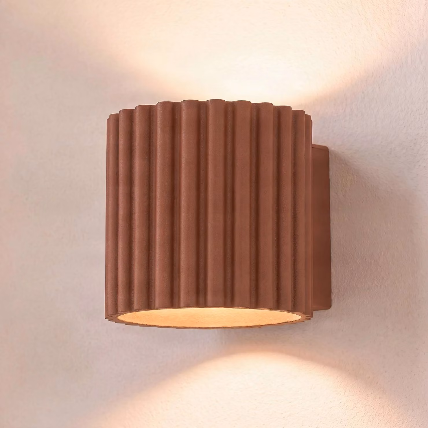 Applique da parete Aura SOLLUX LIGHTING, dimmerabile, Terracotta, Corridoio, Alluminio, Moderno, Applique
