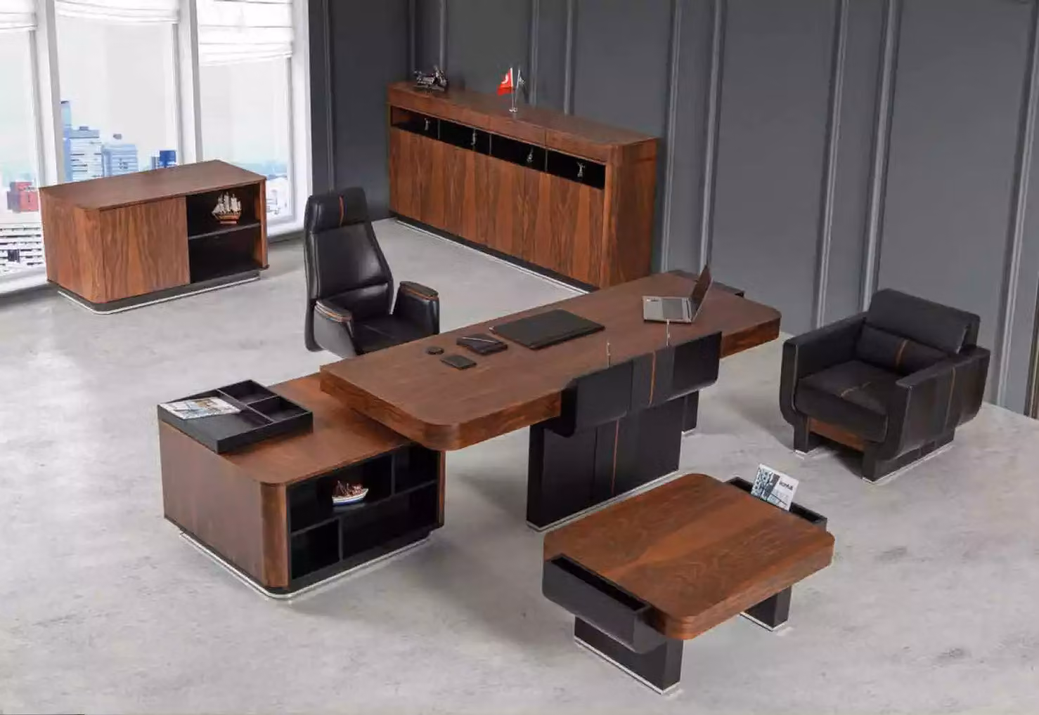 Couchtisch Arbeitszimmer Büro Möbel Luxus Holz Modern Design