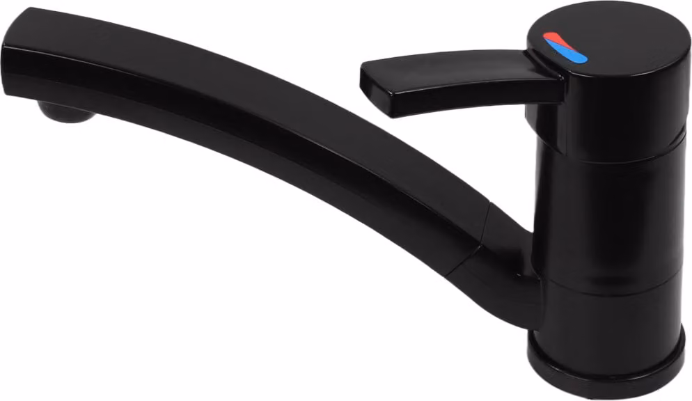 Capri rubinetto compatto con interruttore nero opaco miscelatore monocomando camper caravan campeggio barca