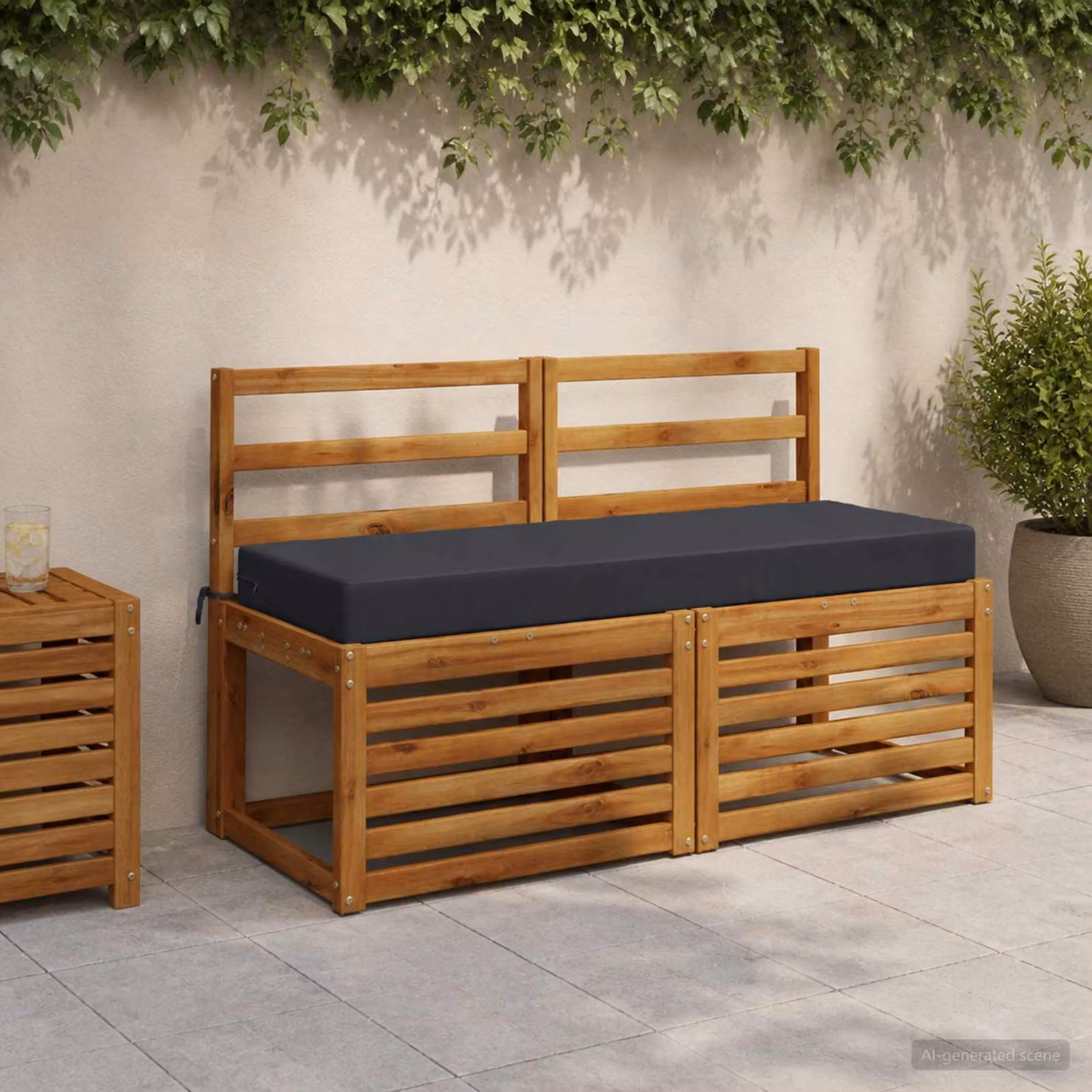 vidaXL Cuscino per la seduta SOEST in poliestere blu con rivestimento lavabile e resistente ai raggi UV