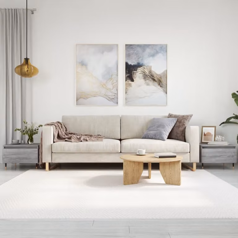 Set di 2 tavolini da salotto vidaXL in legno e metallo, design moderno, colore grigio e marrone, L/P/H: 50 x 46 x 35 cm