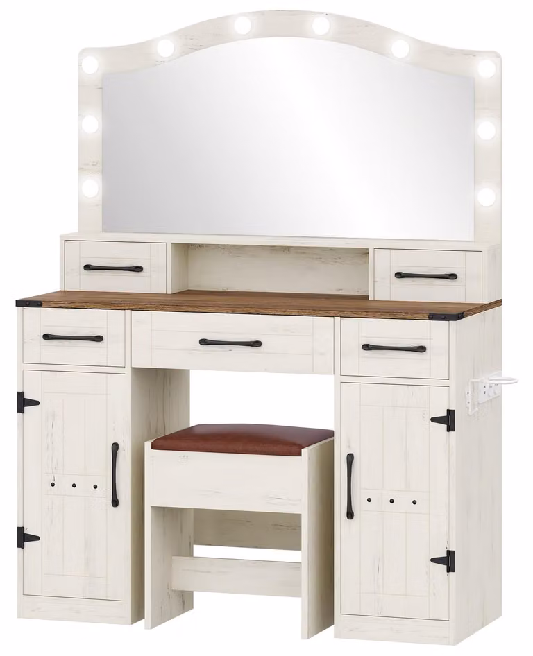 Tavolino da trucco - Tavolino per il trucco - Tavolino cosmetico - Specchiera con illuminazione a LED