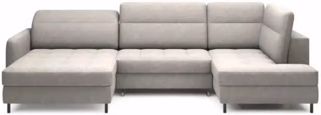 Divano ad angolo trasformabile BERTHO MEUBLORAMA grigio con funzione letto e vano contenitore, angolo sinistro, L 306 cm x P 166 cm x H 100 cm – 1