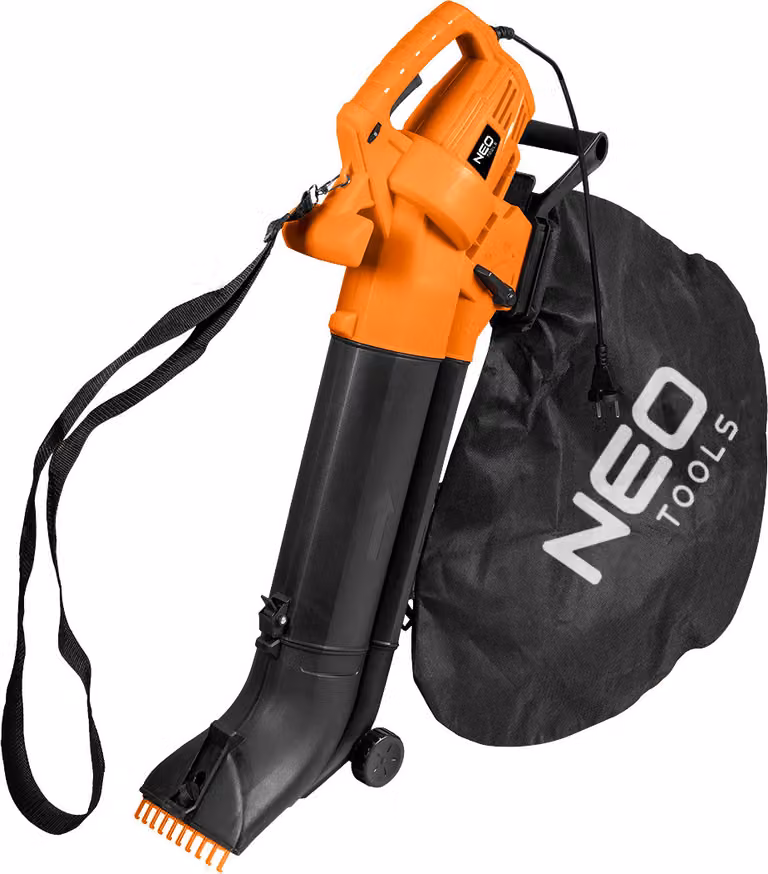 NEO TOOLS aspirafoglie elettrico 3500 W (funzione di aspirazione/soffiaggio, tasso di triturazione 10:1, velocità di soffiaggio 270 km/h, sacco di raccolta 45 litri)