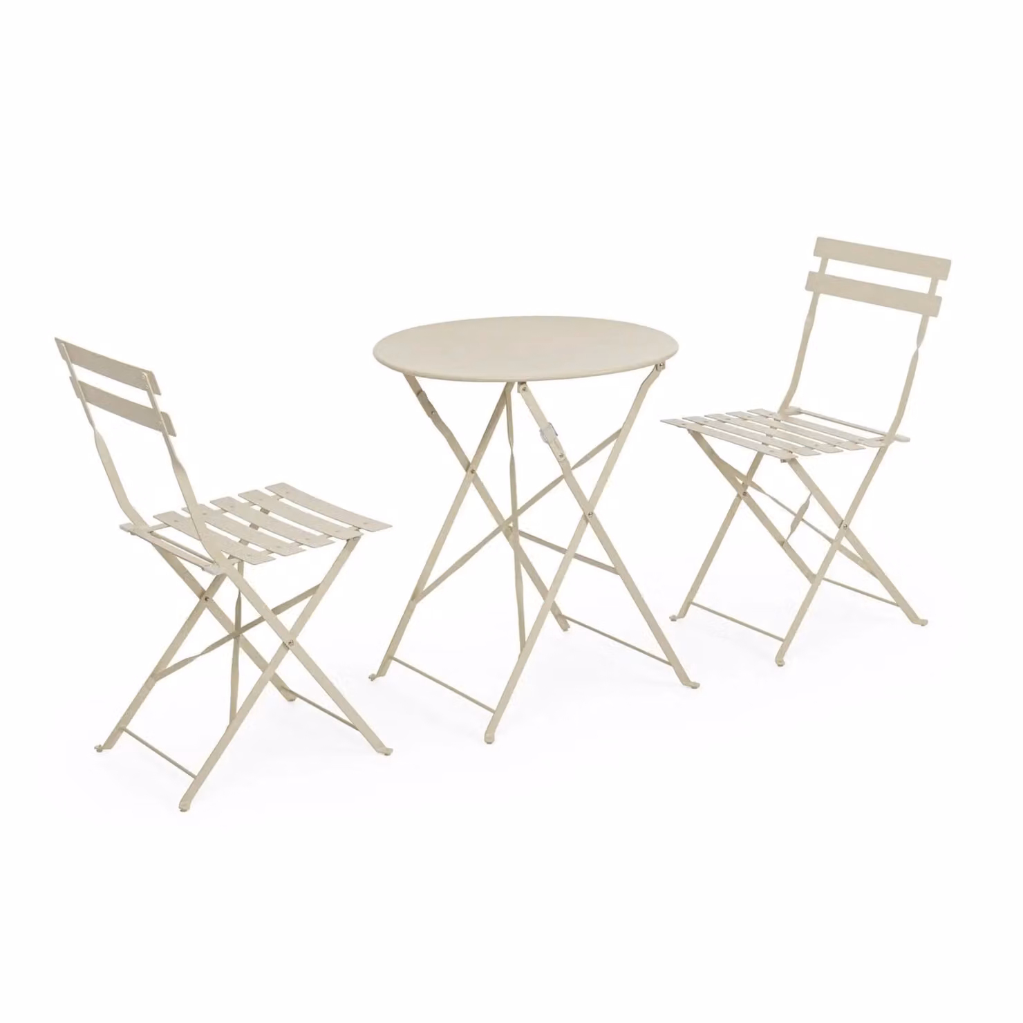 Set bistrot AUSTIN in acciaio beige, pieghevole
