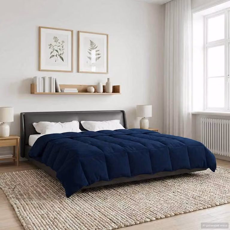 vidaXL Piumone Invernale Blu Reversibile in Microfibra Traspirante L/P: 200 x 200 cm