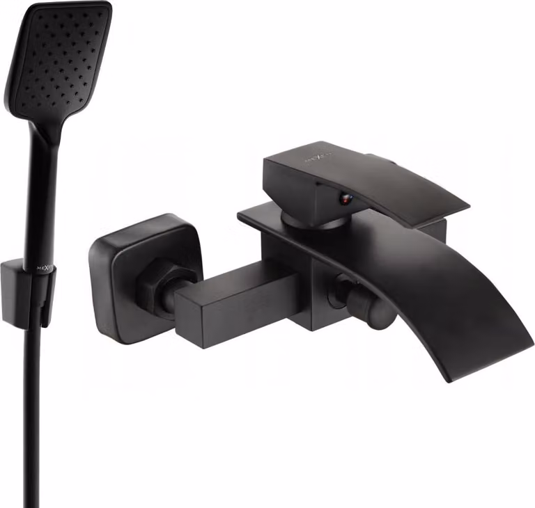 Mexen Aries R62 gruppo vasca con set doccia, nero - 74483R62-70