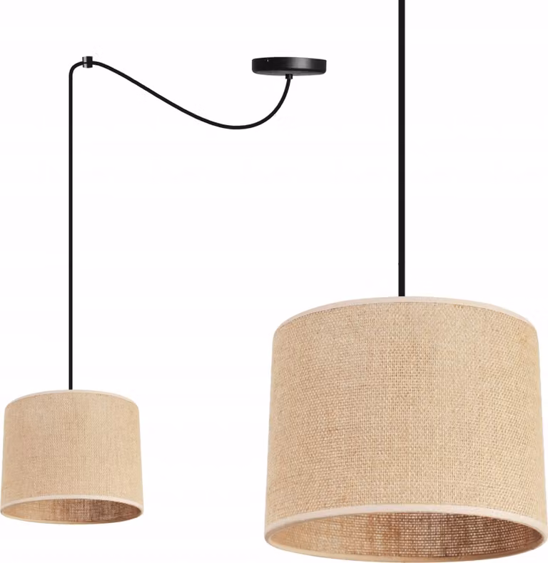 Juta Spider hanging lamp - lampada a sospensione a forma di ragno - lampada a ragno con 1 testa - lampada a sospensione in metallo e juta - 20cm