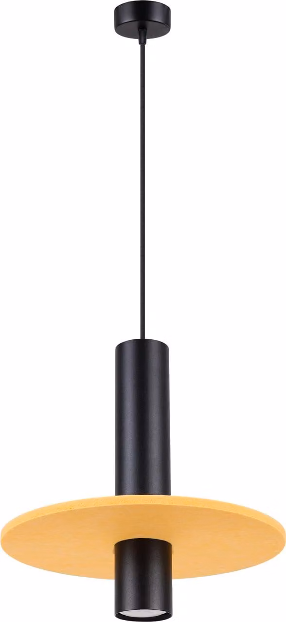 Lampada a sospensione PELTA 1 nero/giallo 1xGU10 10W feltro/acciaio 126x30x30cm Sollux Lighting