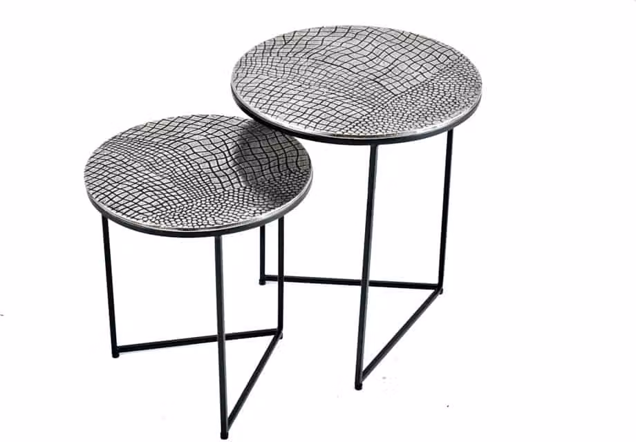 Tavolino da 40 cm, argento, design moderno, per il soggiorno. ACQUISTA ORA