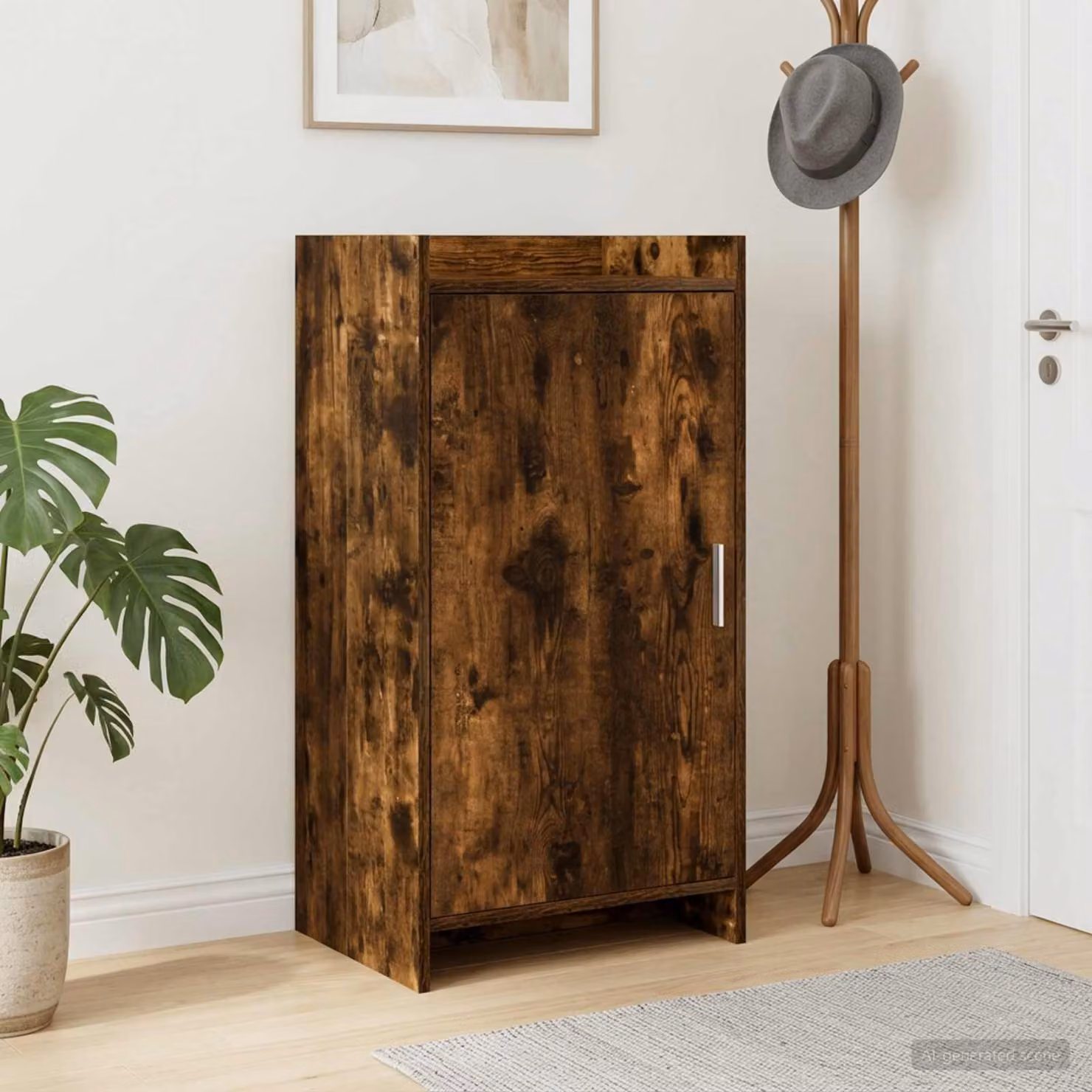 Mobile porta scarpe vidaXL con ante a battente in Rovere Fumo, L 48 cm x P 36 cm x H 92 cm