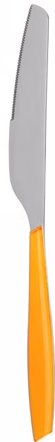 Coltello da tavola Silhouette in acciaio inox e plastica arancione