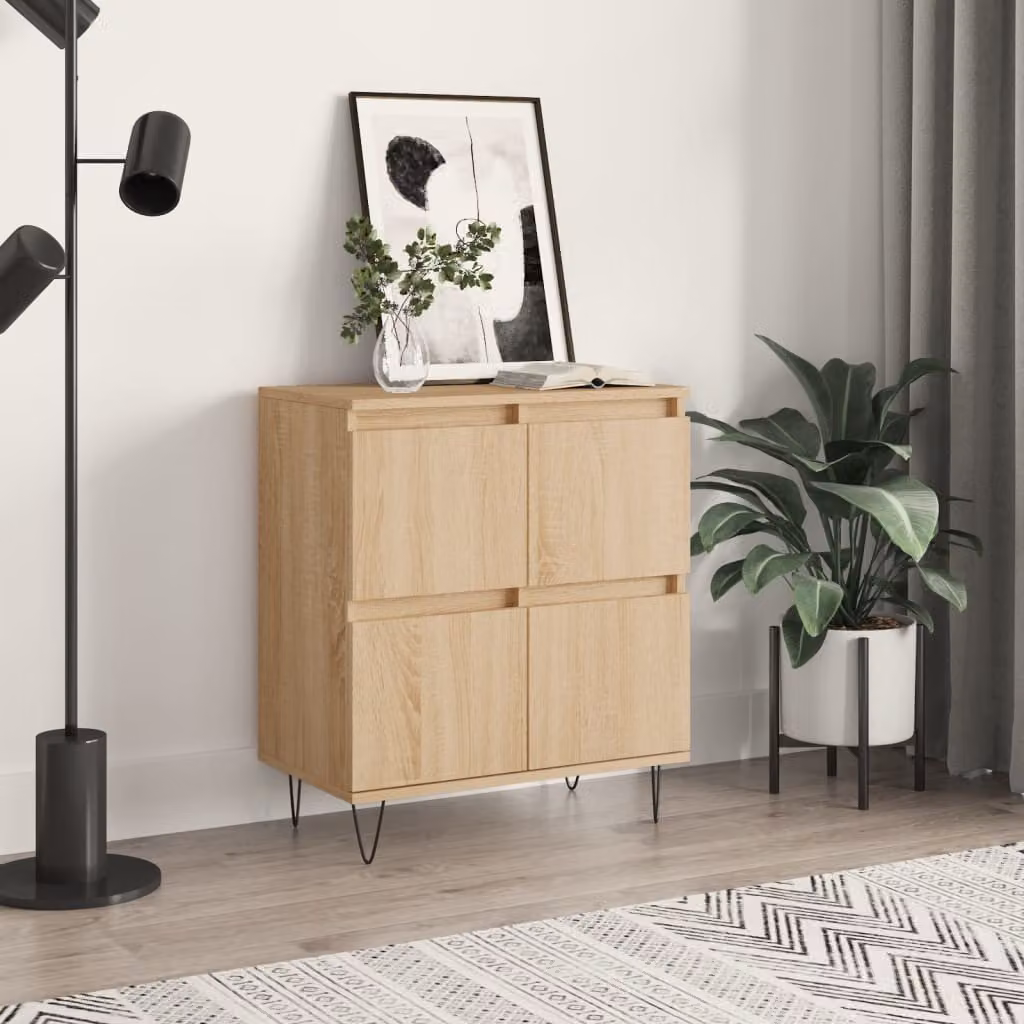 Credenza moderna vidaXL in legno multistrato color rovere sonoma, L: 60 cm, P: 35 cm, H: 70 cm