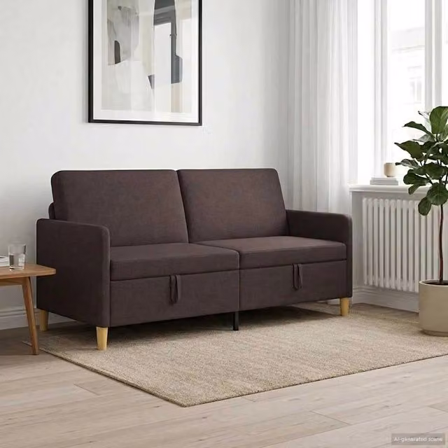 Divano con Storage Marrone Scuro 172 x 78 x 87 cm Poliestere 42036951