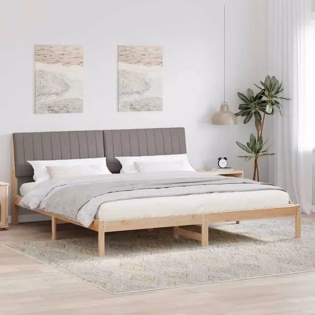 Struttura del letto-Giroletto Marrone 200 x 200 cm Pino massello 429555