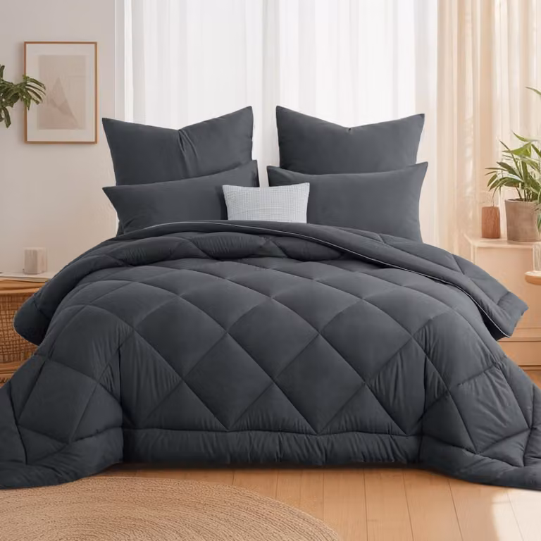 Copertura per letto a quattro stagioni, 240 x 220 cm - Grigio antracite - Morbida e confortevole