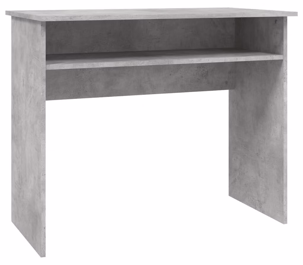 Solidchoice - Scrivania moderna in grigio cemento con vano portaoggetti per raccogliere documenti