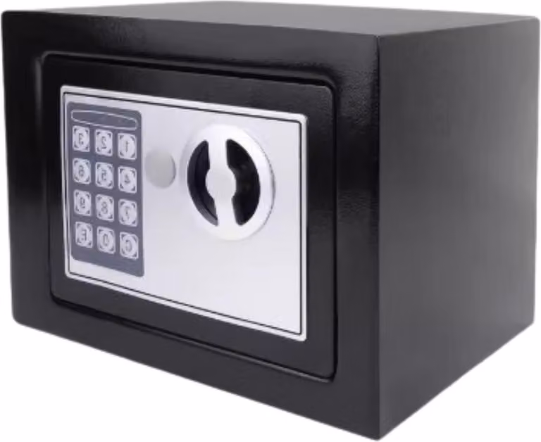 Cassetta di sicurezza Tavien - Antincendio e impermeabile - Con 2 tasti di esclusione - Doppia tastiera digitale e sistema a chiave - Cassetta di sicurezza per casa e ufficio