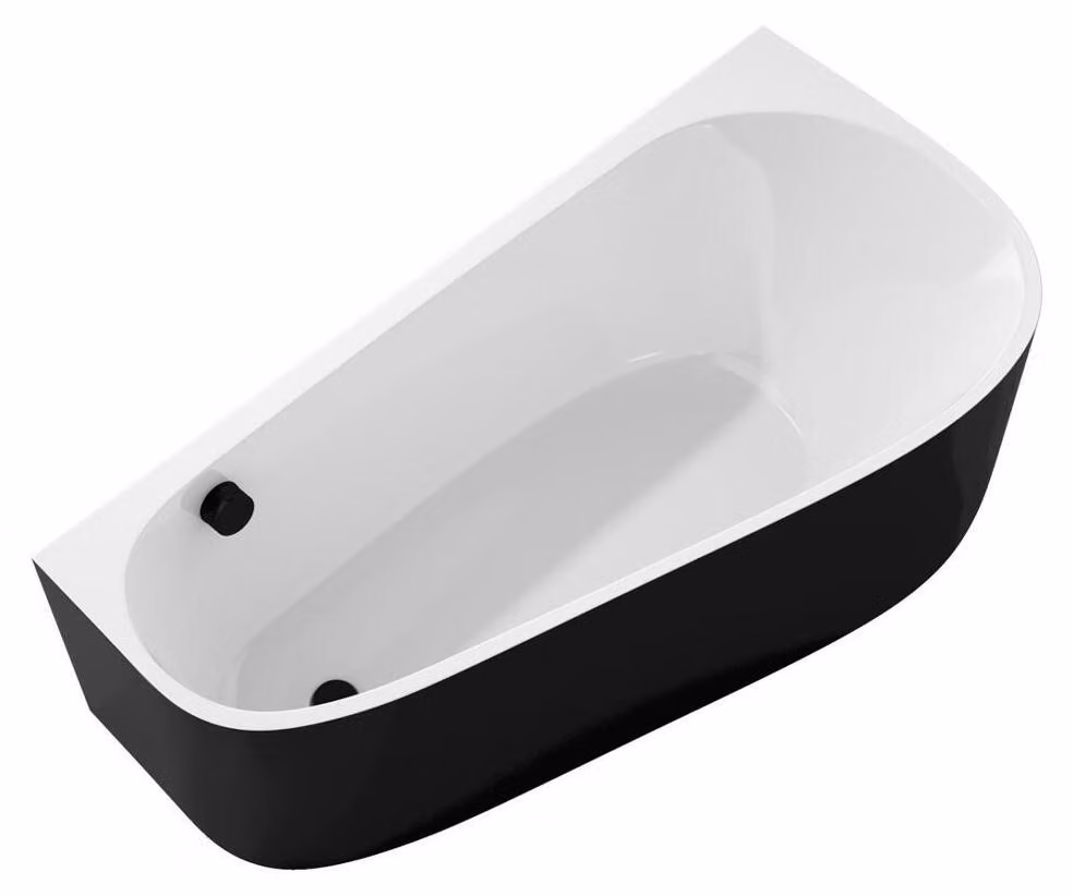 PROJEKTA DR MONOLITH Vasca da bagno freestanding 156x77x60cm, bianco/nero