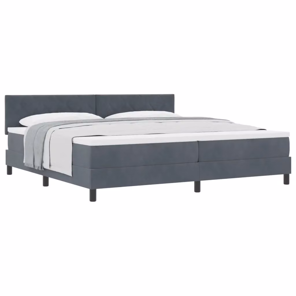 Letto moderno con testiera in velluto grigio vidaXL L/P/H: 200 x 200 x 280 cm – 2