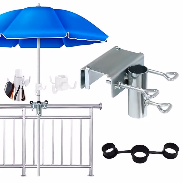 Portaombrello per balcone con anello regolabile
