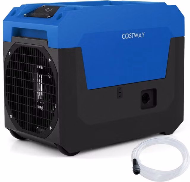 Deumidificatore commerciale 60 L/ giorno display LED timer 24h, Deumidificatore professionale adatto fino a 167 ©O Blu