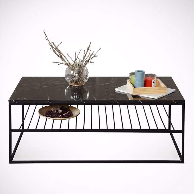 Skye Decor, Etna - Royal, tavolino da salotto, nero, 100% pannelli di particelle rivestiti in melamina, 95 x 55 x 43 cm