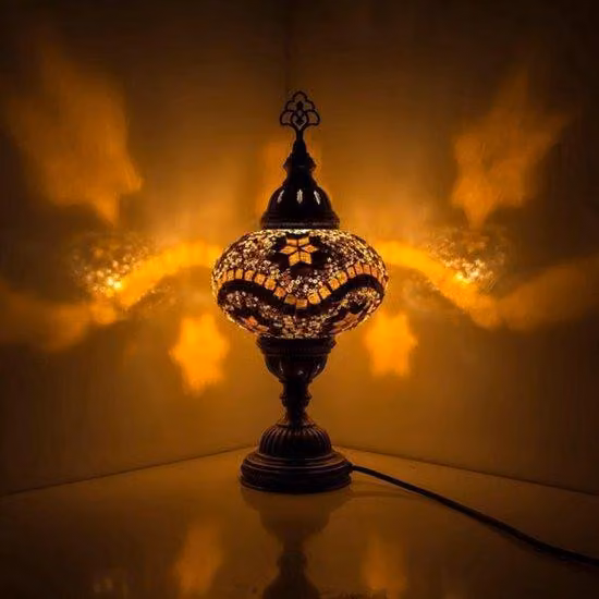 Lampada da tavolo Mozaïek - Lampada turca fatta a mano - Lampada decorativa marocchina - Ø 19 cm, altezza 34 cm - Lampadina E14 inclusa
