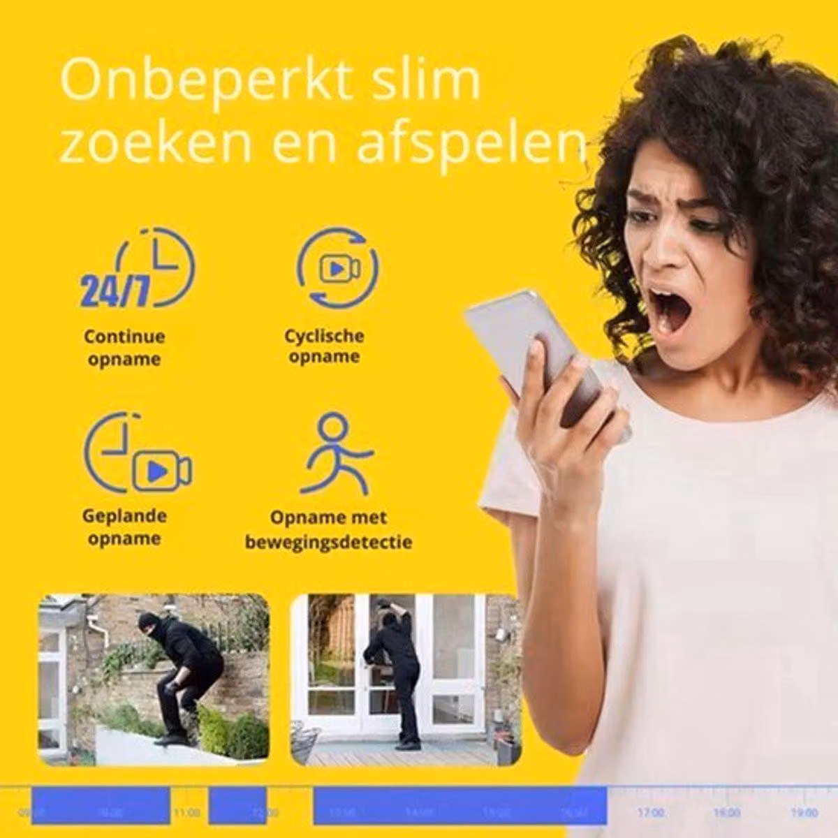 Sistema di videosorveglianza - Kit di 8 telecamere - 4K Ultra HD - 8 megapixel - Audio bidirezionale - Bianco