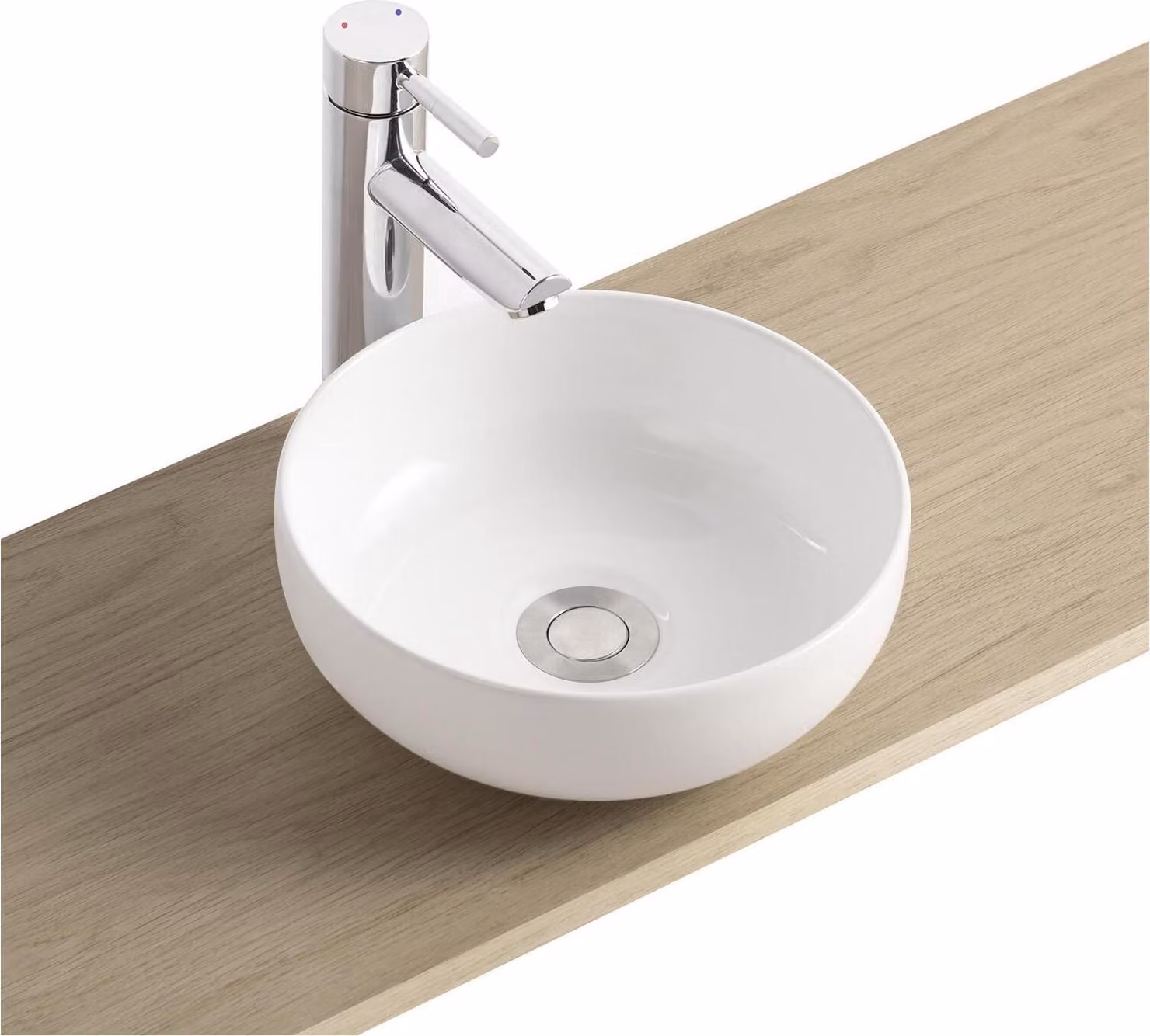 Lavabo appoggio Ø26 x H.12 cm Vetroceramica bianca MIRA