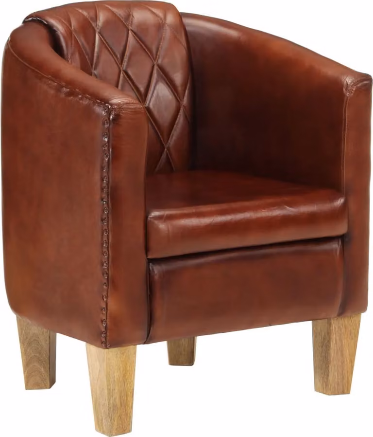 Il Living Store Clubsessel Braun Echtleder