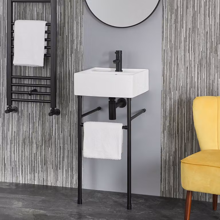 Lavabo con Consolle Nera – 400 mm – Halwell