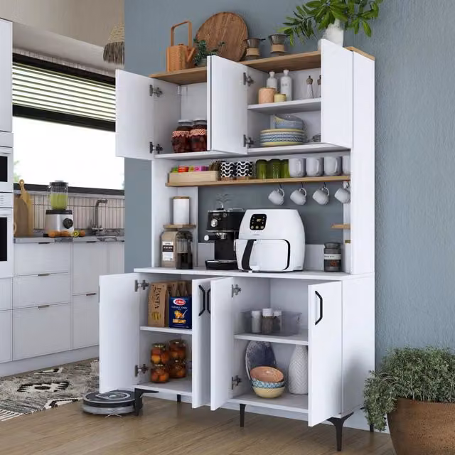 Madia Legnaro, Credenza 4 Ripiani, 120x40x187h cm Bianco