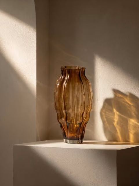 Vaso piccolo Muse Kenay Home in vetro marrone per tavolo
