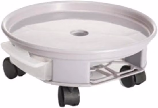 Trolley per piante con contenitore d'acqua e trasferitore di vasi a forma rotonda (27cm)