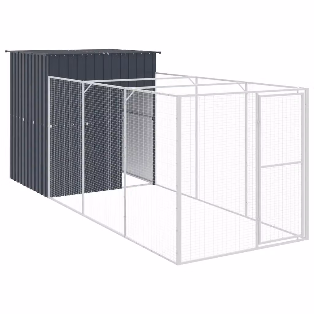 Casetta per cani vidaXL in acciaio zincato antracite L/P/H: 455 x 165 x 181 cm – 2
