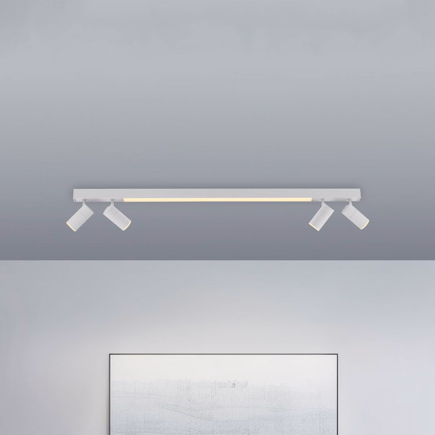 PURE Plafoniera a LED Pure Lines, dimmerabile, Bianco / Opale, Soggiorno / Sala da pranzo, Metallo, Moderno, Plafoniera LED